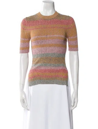 Pre-owned Zimmermann Striped Crew Neck Top W/ Tags In Neutral