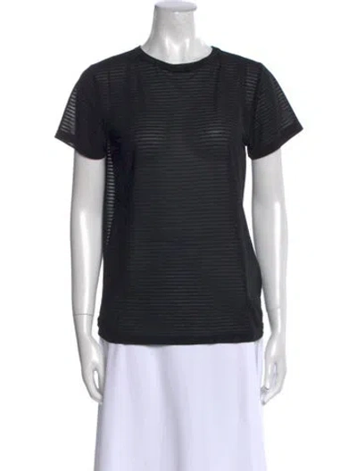 Pre-owned Zimmermann Striped Crew Neck T-shirt In Black