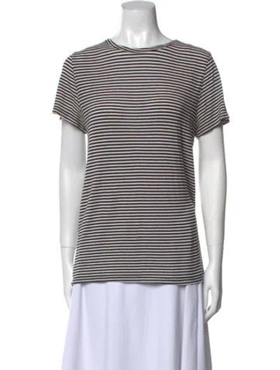 Pre-owned Zimmermann Striped Crew Neck T-shirt In Black