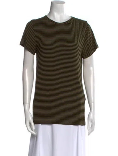 Pre-owned Zimmermann Striped Crew Neck T-shirt In Green