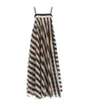 Zimmermann Maxine Stripe Maxi Dress Black/cream Stripe In Black