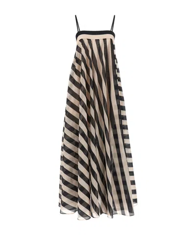Zimmermann Flowy Maxi Sheer Striped Spaghetti Dress In Multicolor