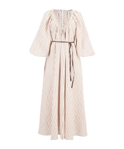 Zimmermann Striped Dress In Neutral