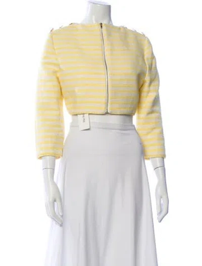 Pre-owned Zimmermann Striped Evening Jacket In Yellow