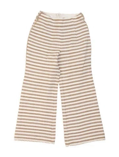 Pre-owned Zimmermann Striped Flared Pants In Neutrals