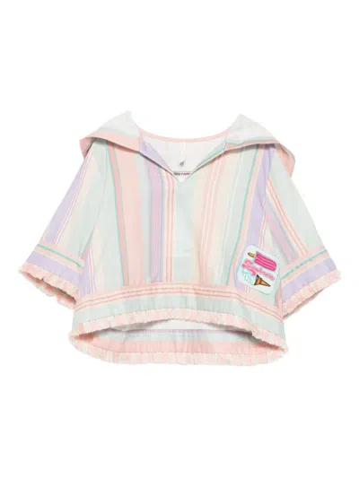 ZIMMERMANN STRIPED FRINGED HOODIE
