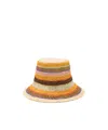 Zimmermann Raffia Striped Bucket Hat In Multi