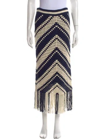 Pre-owned Zimmermann Striped Knee-length Skirt In Blue