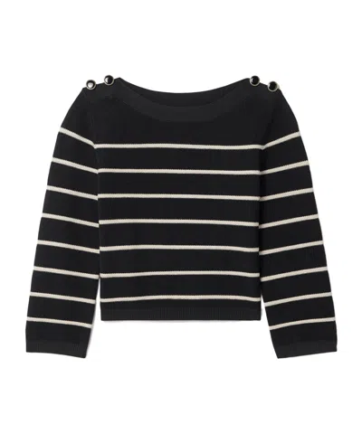 Zimmermann Striped Knit Sweater In Black