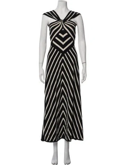 Pre-owned Zimmermann Striped Long Dress In Black