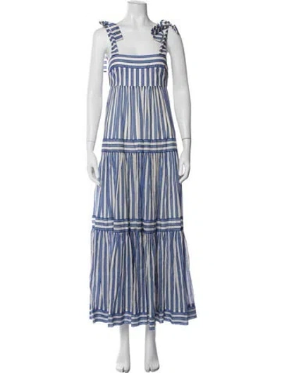 Pre-owned Zimmermann Striped Long Dress In Blue