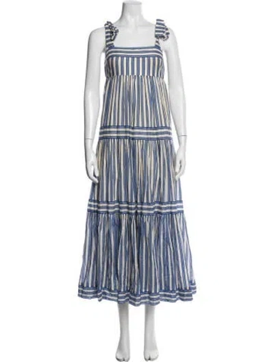 Pre-owned Zimmermann Striped Long Dress In Blue