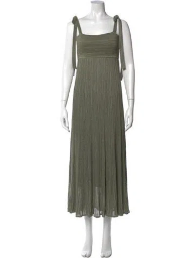Pre-owned Zimmermann Striped Long Dress In Green
