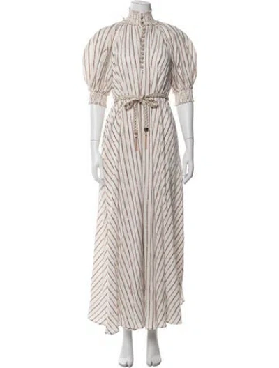 Pre-owned Zimmermann Striped Long Dress In Multicolor