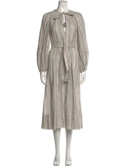 Pre-owned Zimmermann Striped Long Dress In Neutral