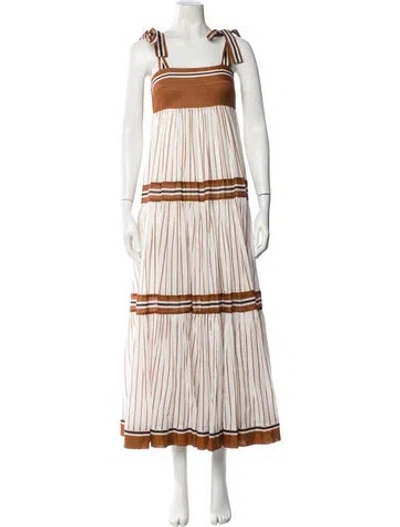 Pre-owned Zimmermann Striped Long Dress In Neutral