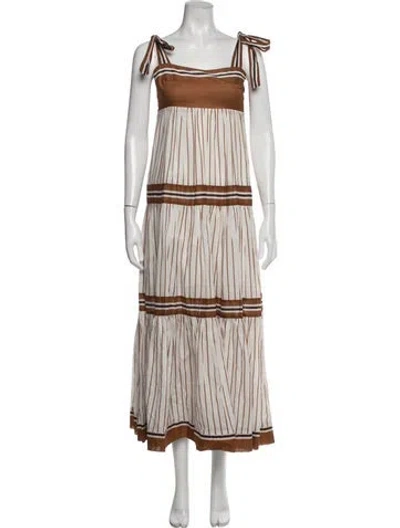 Pre-owned Zimmermann Striped Long Dress In Neutral