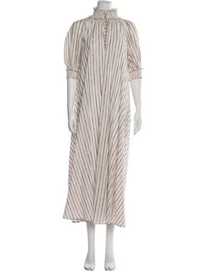Pre-owned Zimmermann Striped Long Dress In Neutral