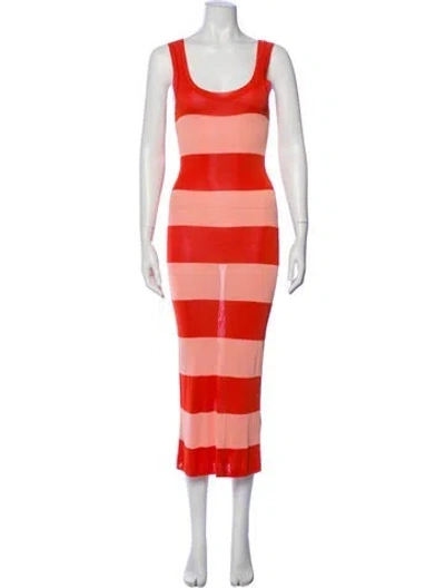 Pre-owned Zimmermann Striped Long Dress In Orange