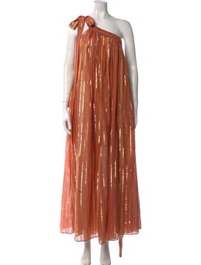 Pre-owned Zimmermann Striped Long Dress In Orange