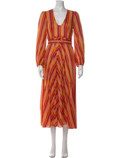 Pre-owned Zimmermann Striped Long Dress In Pink