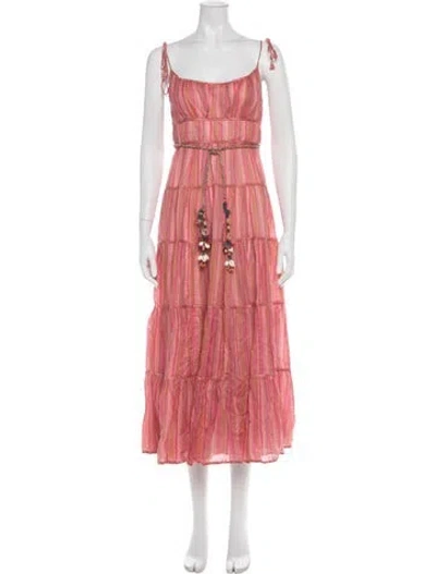Pre-owned Zimmermann Striped Long Dress In Pink