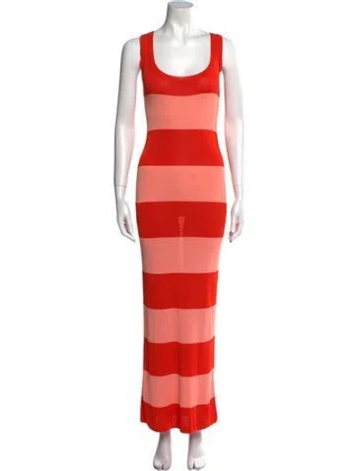 Pre-owned Zimmermann Striped Long Dress In Red