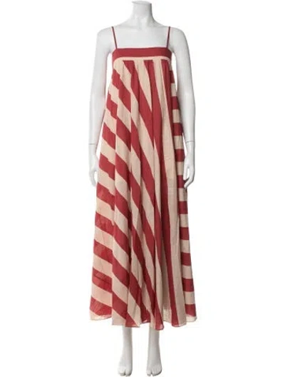 Pre-owned Zimmermann Striped Long Dress In Red