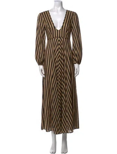 Pre-owned Zimmermann Striped Long Dress W/ Tags