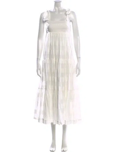 Pre-owned Zimmermann Striped Long Dress In White