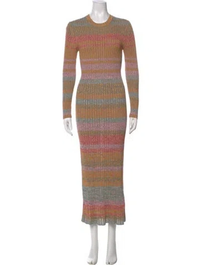 Pre-owned Zimmermann Striped Long Dress In Yellow