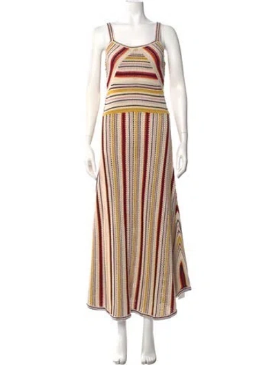 Pre-owned Zimmermann Striped Long Dress In Yellow