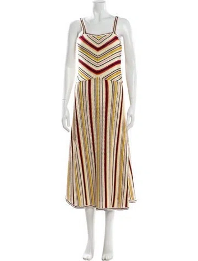 Pre-owned Zimmermann Striped Long Dress In Yellow