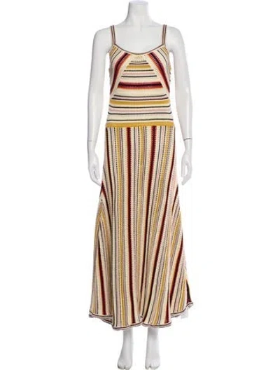 Pre-owned Zimmermann Striped Long Dress In Yellow