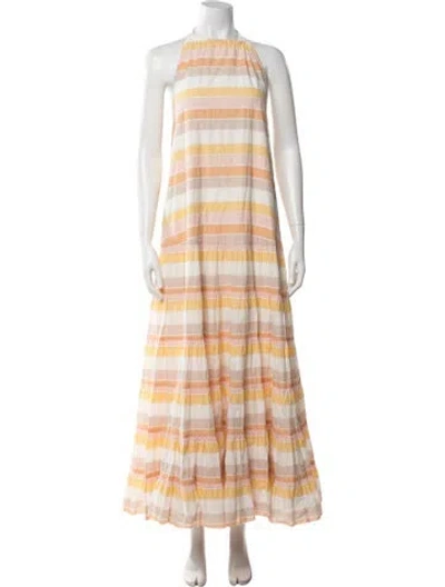 Pre-owned Zimmermann Striped Long Dress In Yellow