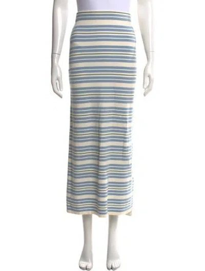 Pre-owned Zimmermann Striped Long Skirt In Blue