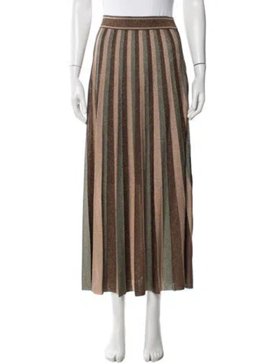 Pre-owned Zimmermann Striped Long Skirt In Brown