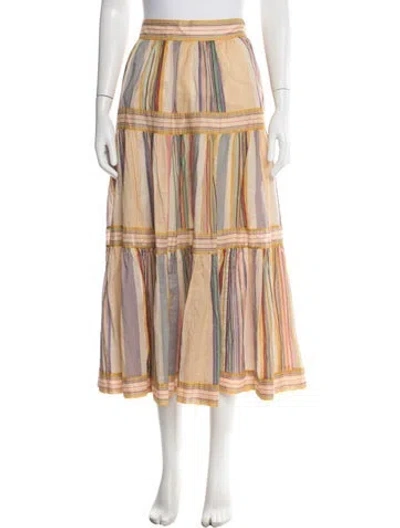 Pre-owned Zimmermann Striped Long Skirt In Multi