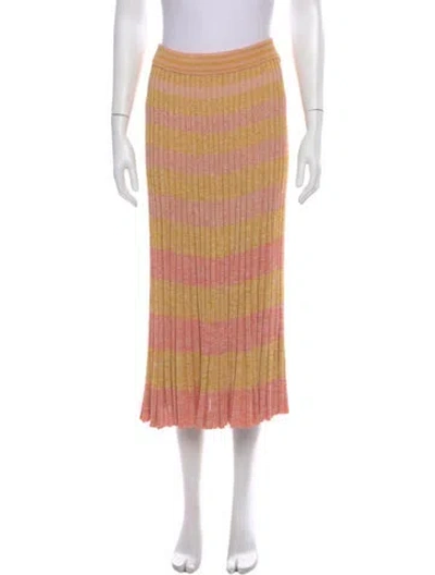 Pre-owned Zimmermann Striped Long Skirt In Neutrals/yellow