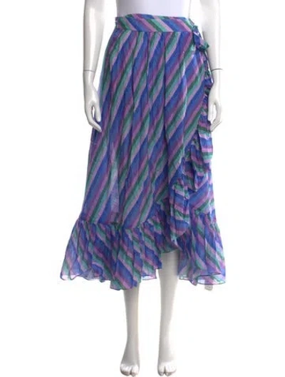 Pre-owned Zimmermann Striped Long Skirt In Purple