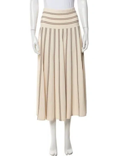 Pre-owned Zimmermann Striped Long Skirt W/ Tags In Neutrals