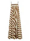 Zimmermann Striped Maxi Dress In Brown