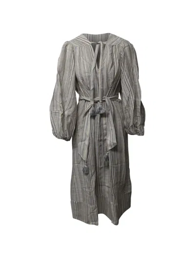 Pre-owned Zimmermann Striped Maxi Dress In Neutral