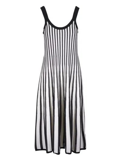 Zimmermann Striped Midi Dress In Black
