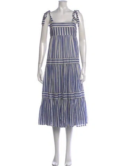 Pre-owned Zimmermann Striped Midi Length Dress In Blue/neutrals
