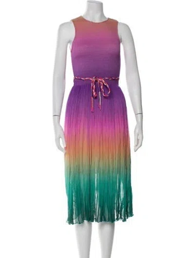 Pre-owned Zimmermann Striped Midi Length Dress In Purple