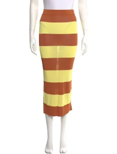 Pre-owned Zimmermann Striped Midi Length Skirt In Brown