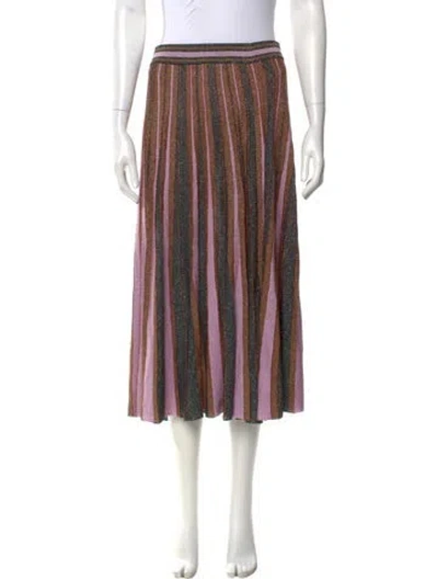 Pre-owned Zimmermann Striped Midi Length Skirt In Brown