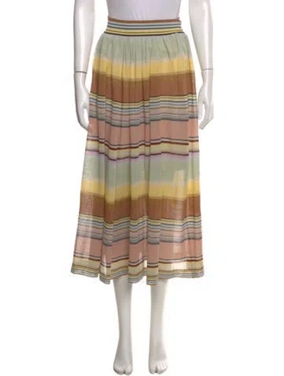 Pre-owned Zimmermann Striped Midi Length Skirt In Multicolor