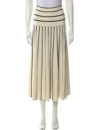 Pre-owned Zimmermann Striped Midi Length Skirt In Neutral